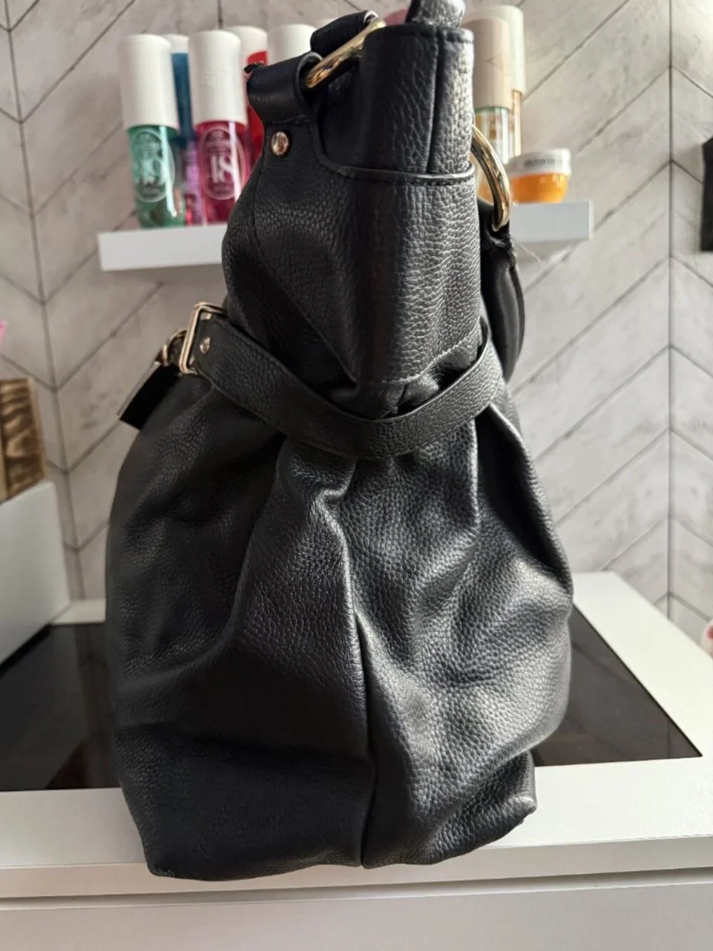 Prada Soft Calf Pleated Hobo Bag